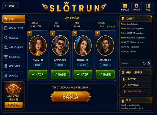 Slotrun online oyun platformu ekran görüntüsü